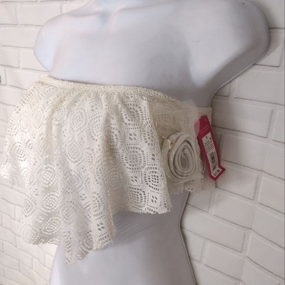 Exhilaration White Bandeau Swimsuit Bikini Top - Picture 3 of 7